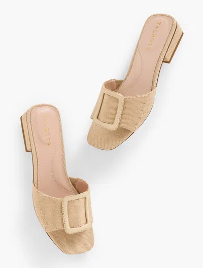 Talbots Viv Buckle Raffia Slides - Medium Natural - 11m