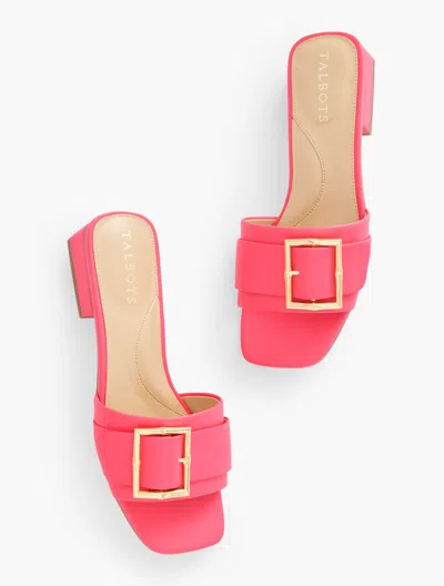 Talbots Viv Soft Nappa Slide Sandals - Lovely Coral - 11m  In Lovely Coral