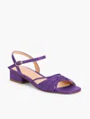 Talbots Viv Strappy Nappa Block Heel Sandals - Deep Lavender - 11m