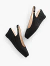 Talbots Vivi Canvas Slingback Espadrille Wedges - Black - 11m - 100% Cotton  In Black