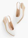Talbots Vivi Slingback Espadrille Wedges - Eyelet - White - 11m - 100% Cotton  In White