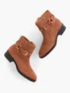 Talbots Waverly Studs Suede Ankle Boots - Cognac - 8m  In Brown