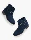 Talbots Waverly Studs Suede Ankle Boots - Indigo - 9 1/2 M  In Purple