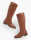 Talbots Waverly Vachetta Tall Riding Boots - Extended Calf - Cognac - 11m  In Brown