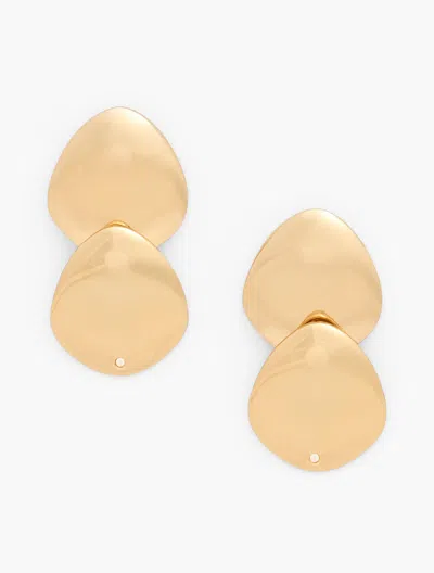 Talbots Wavy Disc Drop Earrings - Gold - 001