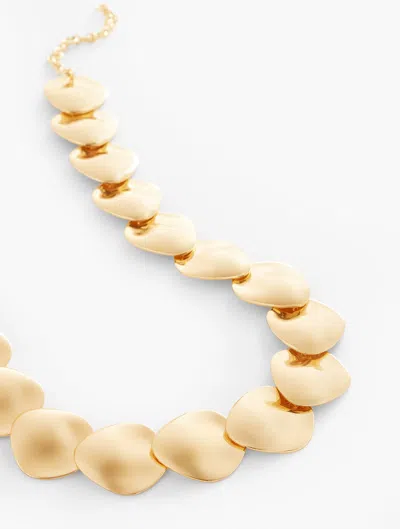 Talbots Wavy Disc Statement Necklace - Gold - 001  In Yellow