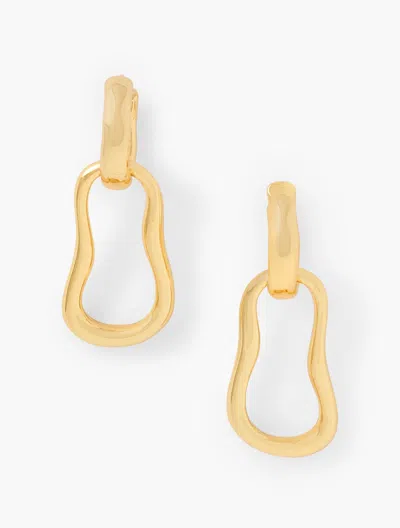 Talbots Wavy Link Hoop Earrings - Gold - 001
