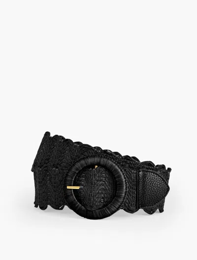 Talbots Wavy Stretch Straw Belt - Black - Xl