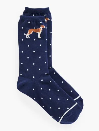 Talbots Whimsy Dog Trouser Socks - Ink - 001  In Blue