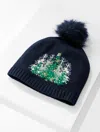 Talbots Whimsy Tree Beanie - Indigo - 001  In Blue