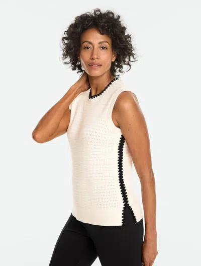 Talbots Whipstitch Sweater Vest - Ivory - Xs