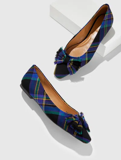 Talbots Whitley Bow Flats - Wishful Plaid - Black - 10 1/2 M  In Multi