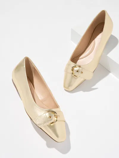 Talbots Whitley Metallic Nappa Flats - Gold - 10 1/2 M