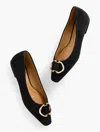 Talbots Whitley Ornament Suede Ballet Flats - Black - 10 1/2 M  In Black