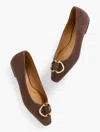 Talbots Whitley Ornament Suede Ballet Flats - Dark Walnut - 9m  In Brown