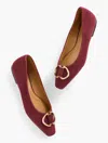 Talbots Whitley Ornament Suede Ballet Flats - Rich Burgundy - 10 1/2 M