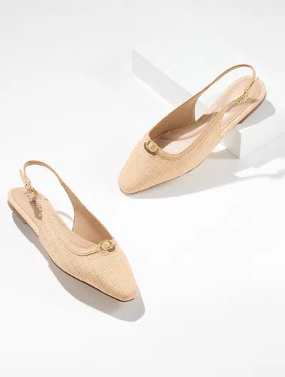 Talbots Whitley Raffia Slingback Flats - Natural - 11m  In Brown