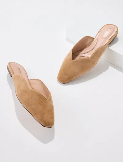 Talbots Whitley Scallop Suede Mules - Cafe Au Lait - 5m