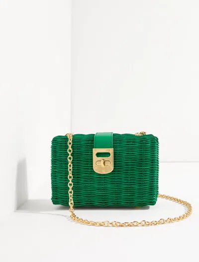 Talbots Wicker Box Clutch - Hillside Green - 001