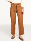 Talbots Wide Ankle Belted Twill Pants - Sierra Brown - 18