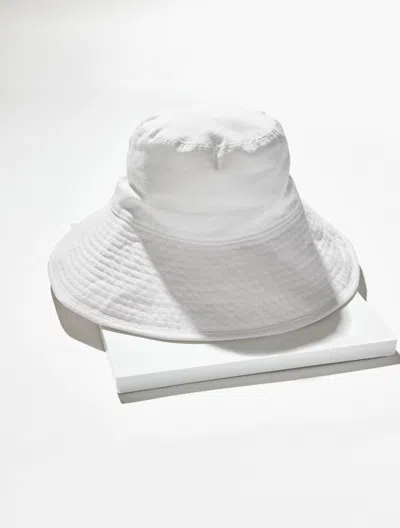 Talbots Wide Brim Sun Hat - White - 001 - 100% Cotton