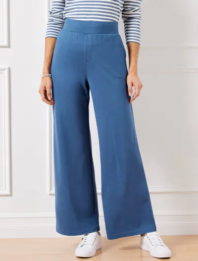 Talbots Plus Size - Wide Leg Effortless Ultraknit Pants - Navy Blue Dusk - 3x
