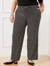 Talbots Plus Size - Wide Leg Pants - Oval Dot - Black/ivory - 2x  In Black,ivory