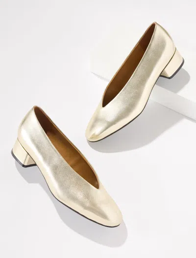 Talbots Winona Metallic Nappa Block Heel Pumps - Matte Gold - 5m