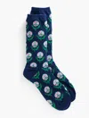 Talbots Woodblock Bud Trouser Socks - Ink - 001  In Ink