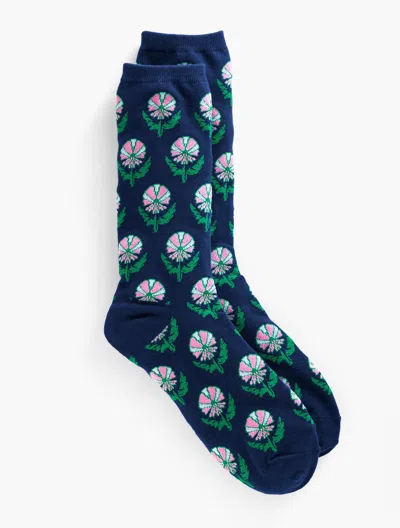 Talbots Woodblock Bud Trouser Socks - Ink - 001