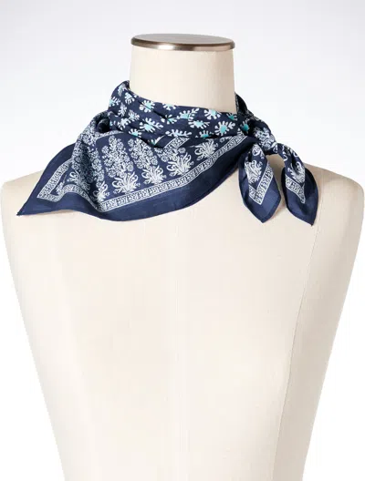 Talbots Woodblock Medallion Neckerchief - Ink - 001  In Black