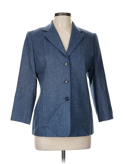 Pre-owned Talbots Wool Blazer Jacket In Blue