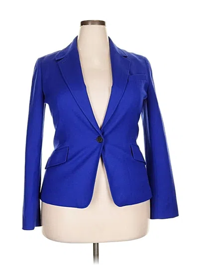 Pre-owned Talbots Wool Blazer Jacket In Blue