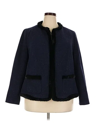 Pre-owned Talbots Wool Blazer Jacket In Blue