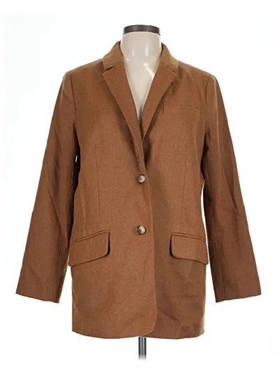 Pre-owned Talbots Wool Blazer Jacket In Brown