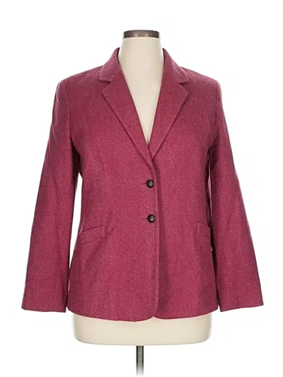 Pre-owned Talbots Wool Blazer Jacket In Burgundy