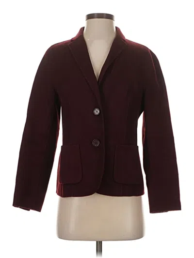 Pre-owned Talbots Wool Blazer Jacket In Burgundy
