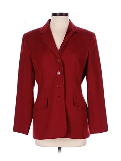 Pre-owned Talbots Wool Blazer Jacket In Burgundy
