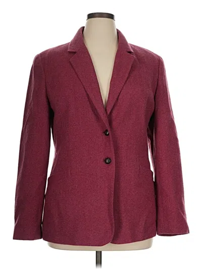 Pre-owned Talbots Wool Blazer Jacket In Burgundy