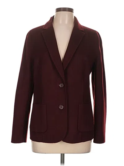 Pre-owned Talbots Wool Blazer Jacket In Burgundy