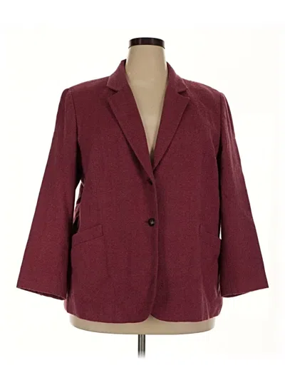 Pre-owned Talbots Wool Blazer Jacket In Burgundy