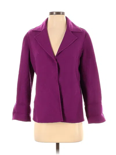 Pre-owned Talbots Wool Blazer Jacket In Purple