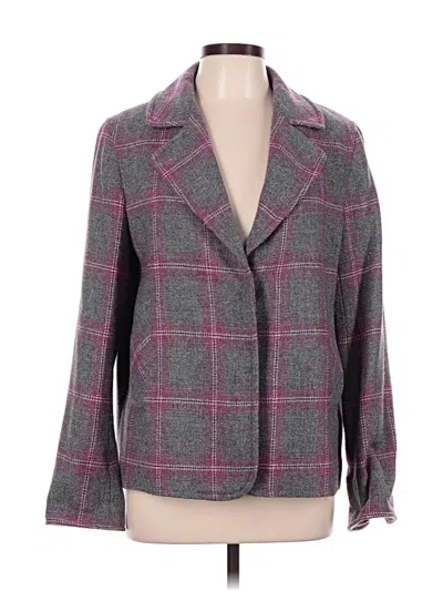 Pre-owned Talbots Wool Blazer Jacket In Purple