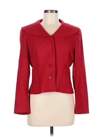 Pre-owned Talbots Wool Blazer Jacket In Red