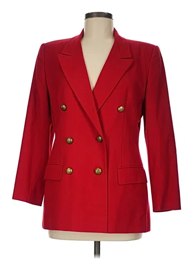 Pre-owned Talbots Wool Blazer Jacket In Red