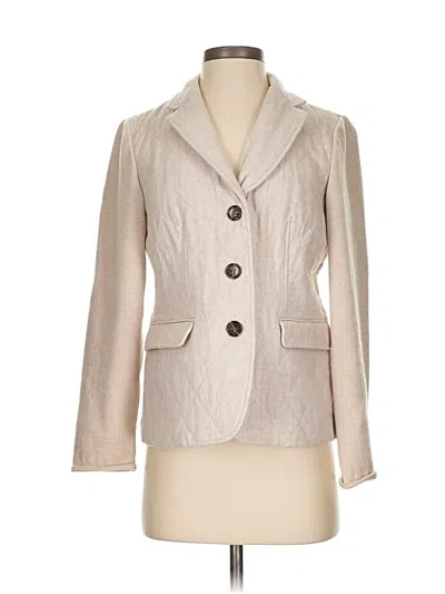 Pre-owned Talbots Wool Blazer Jacket In White