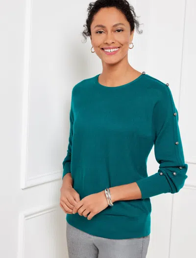 Talbots Wool Blend Button Dolman Sweater - Dark Teal - 3x  In Dark Teal