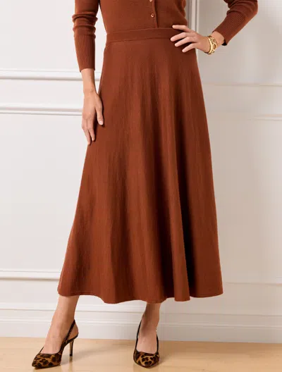 Talbots Wool Blend Maxi Sweater Skirt - Ginger Brown - 2x