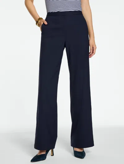 Talbots Wool Blend Wide Leg Pants - Blue - 2