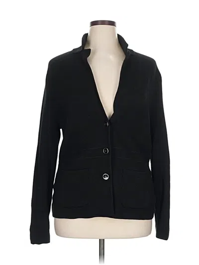 Pre-owned Talbots Wool Cardigan Sweater In Black